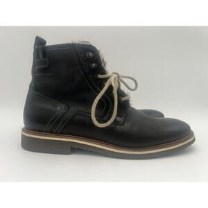 Lloyd Germany Men’s Boots Sz 6.5 F 7.5 US Black Leather Lamb Fur Lined Side Zip